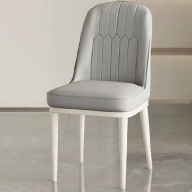 Moderner minimalistischer quadratischer rechteckiger PU-Leder-Kohlenstoffstahl-Esszimmerstuhl mit Rückenlehne für das Esszimmer 