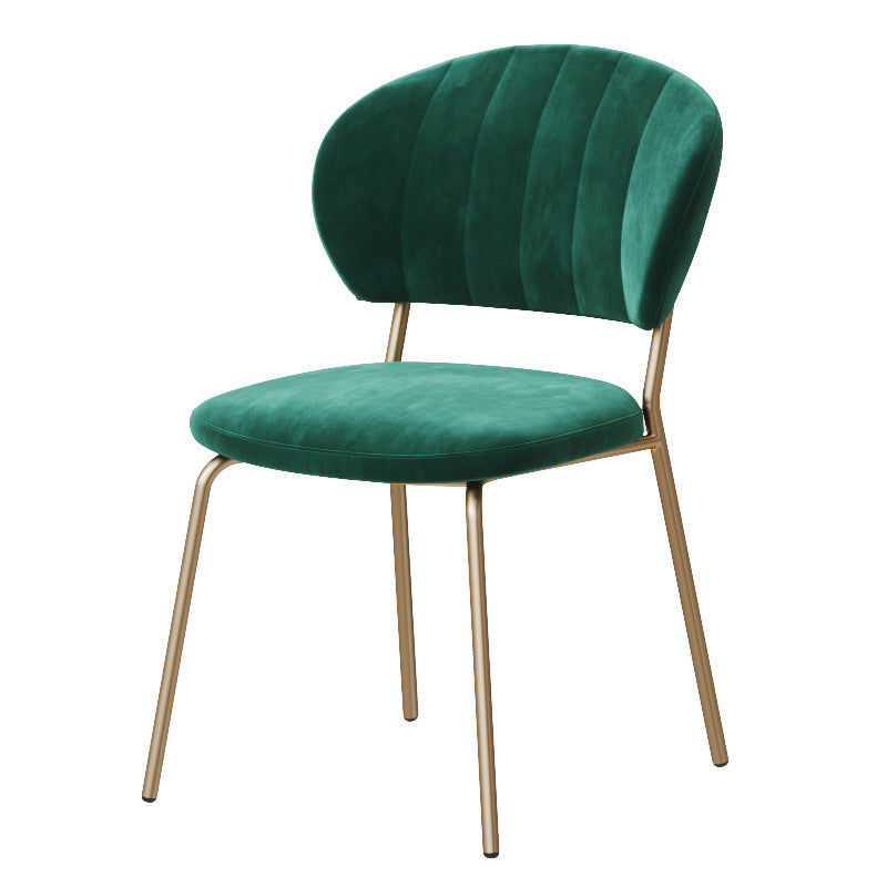 Chaise de salle à manger contemporaine nordique ronde en lin de coton rembourré dossier pour salle à manger 