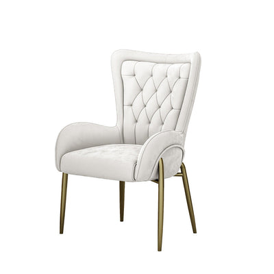 Moderna silla de comedor de lujo cuadrada curva de PU cuero terciopelo hierro con respaldo y brazo para comedor 