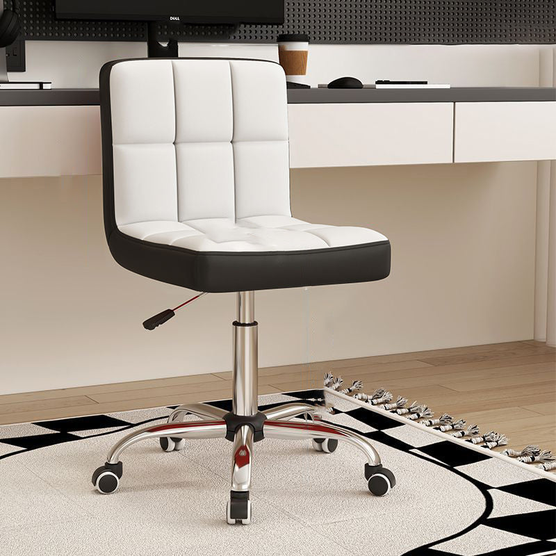Moderne Einfachheit Leder Stahl SGS Schwamm Quadrat Gitter Schreibtischstuhl Rückenlehne Drehbar Verstellbar Für Home Office 
