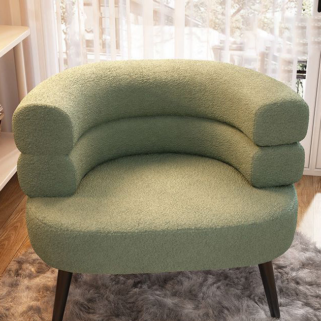 Modern Minimalist Oval Sherpa Fabric Carbon Steel Vanity Stool Backrest For Bedroom