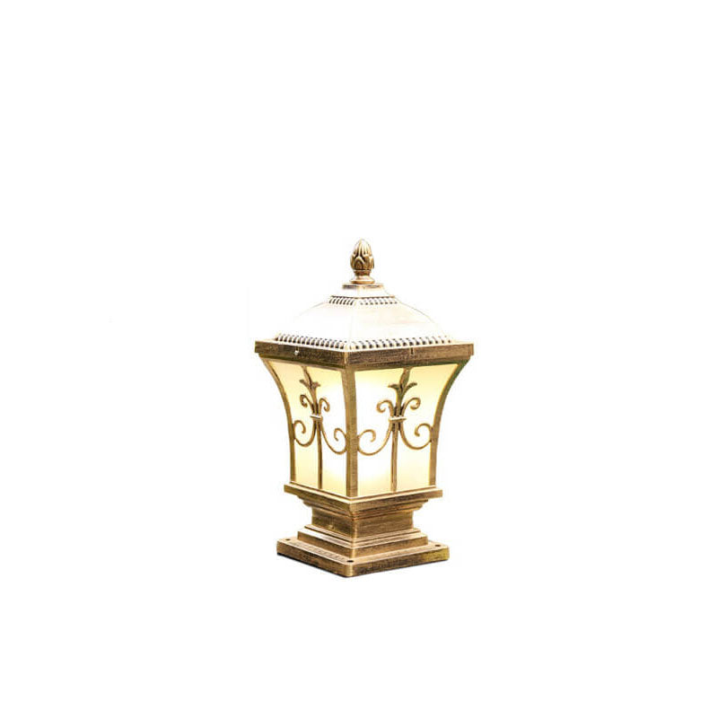 Lampe frontale de colonne extérieure solaire de patio imperméable vintage moderne 