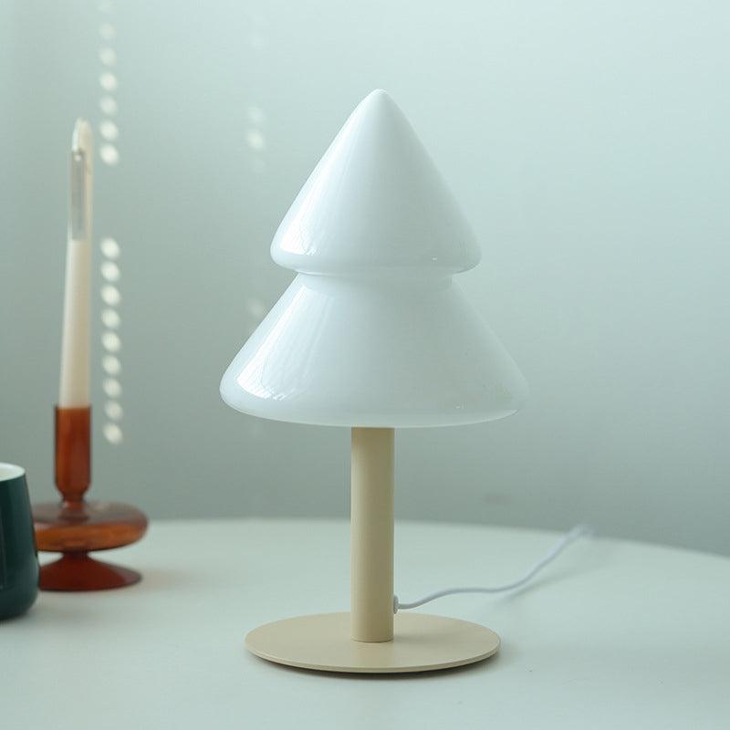 Modern Art Deco Iron Glass Christmas Tree LED Table Lamp For Bedroom