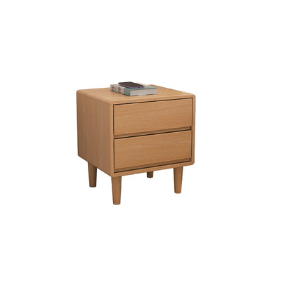 Table de nuit en bois de caoutchouc carré cubique rectangulaire moderne avec 1/2 tiroir pour chevet 