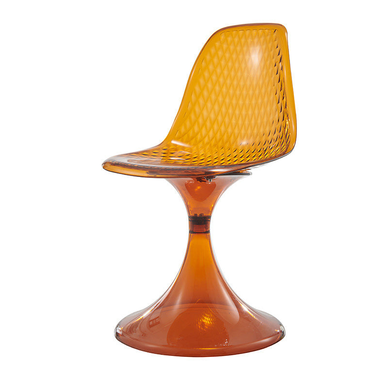 Silla de comedor con respaldo de diseño de arco de plásticos acrílicos nórdicos contemporáneos para comedor 