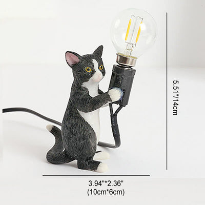 Modern Creative Resin Kitten Decor 1-Light Mini Table Lamp