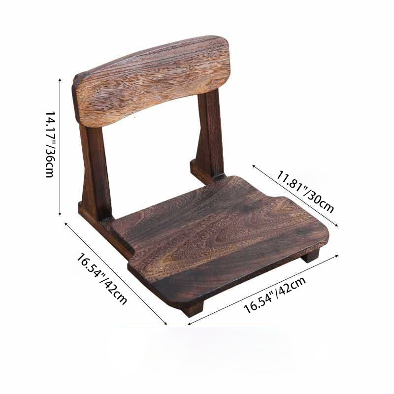 Traditioneller japanischer quadratischer Paulownia-Holz-Baumwoll-Leinenstuhl Tatami-Rückenlehne für den Unterhaltungsraum 