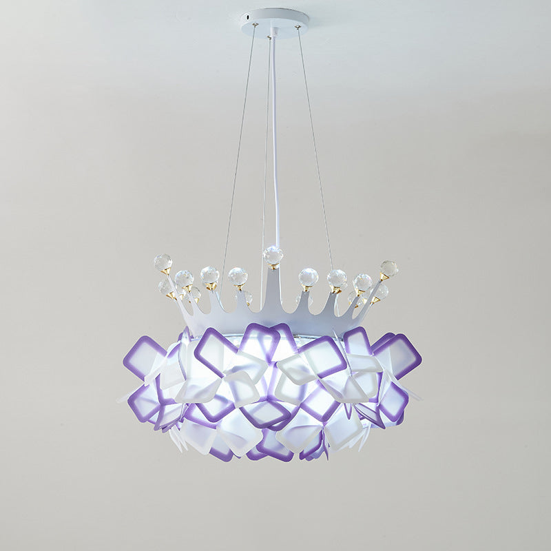 Suspension LED à abat-jour en PVC en forme de pétale pour salon, décoration contemporaine en matériel créatif 