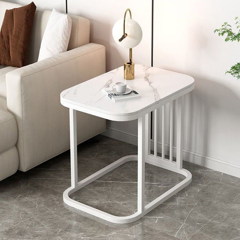 Moderner minimalistischer rechteckiger quadratischer Steintisch aus Eisen für das Wohnzimmer 