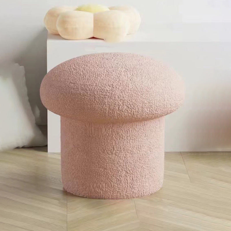 Pouf repose-pieds en velours de forme champignon pour salon, simplicité contemporaine 