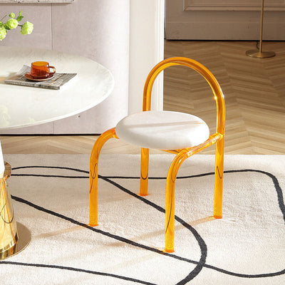 Dossier de chaise de salle à manger en velours acrylique nordique contemporain avec éponge ronde pour salle à manger 