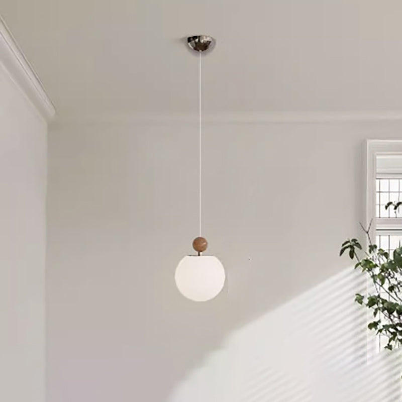 Moderne minimalistische runde Kugel Eisen Glas 1-Licht Penant Licht für Schlafzimmer 