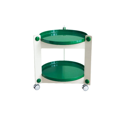 Zeitgenössischer kreativer runder PET-Acryl-Beistelltisch mit 2 Ebenen für das Wohnzimmer 