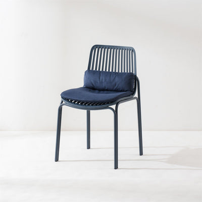 Moderna Minimalista Silla de Comedor con Respaldo Cuadrado de Plástico y Metal para Comedor 