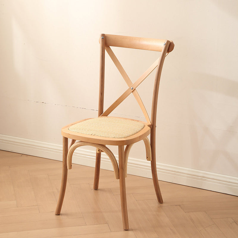 Traditioneller rustikaler Weben Rattan Holz Schwamm runder rechteckiger Esszimmerstuhl Rückenlehne für Esszimmer 