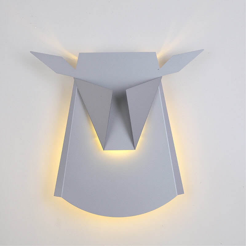 Lampe murale LED créative contemporaine en forme de tête de taureau en fer pour chambre à coucher 