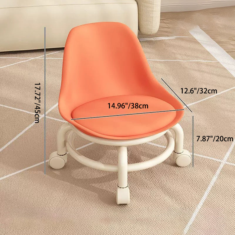 Zeitgenössischer kreativer runder Acryl-Doppelpedestal-Drehstuhl mit Rollen und Rückenlehne für das Wohnzimmer 