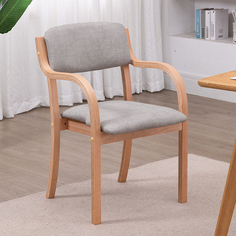Chaise de salle à manger moderne en tissu, bois, éponge, carrée, incurvée, avec dossier et accoudoirs 