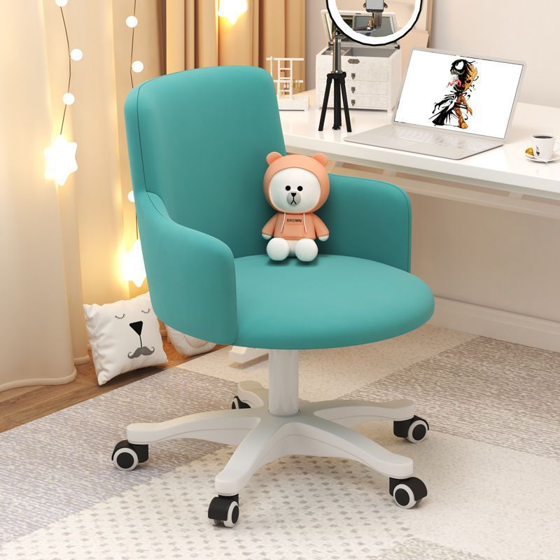 Moderner minimalistischer Stoff Samt Kohlenstoffstahl Schwamm Runder Drehbarer Schreibtischstuhl Rückenlehne Armlehne Für Home Office 