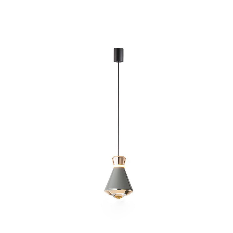 Zeitgenössische nordische konische Aluminium-Acryl-LED-Pendelleuchte für Wohnzimmer 