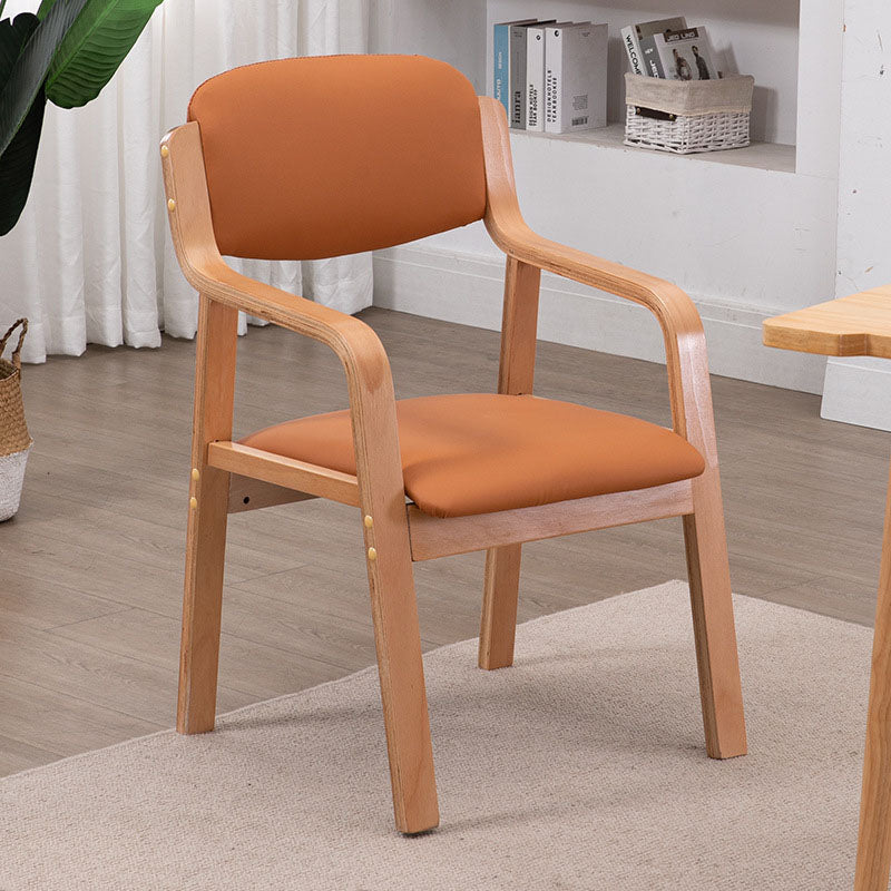 Chaise de salle à manger en tissu moderne simplicité bois éponge carrée dossier accoudoir pour salle à manger 