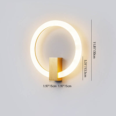 Moderne minimalistische runde Eisen-Aluminium-PVC-LED-Wandleuchte für das Schlafzimmer 