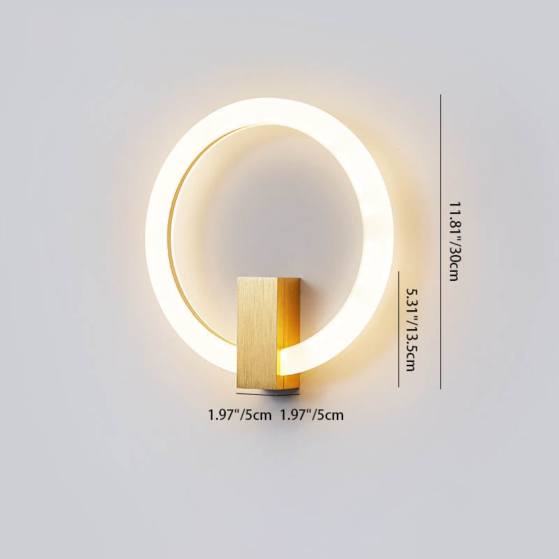 Moderne minimalistische runde Eisen-Aluminium-PVC-LED-Wandleuchte für das Schlafzimmer 