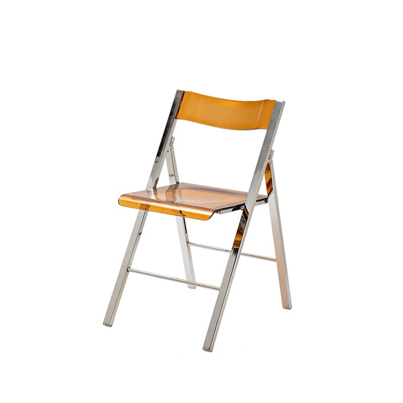 Silla de comedor de metal acrílico cuadrada nórdica contemporánea plegable para comedor 