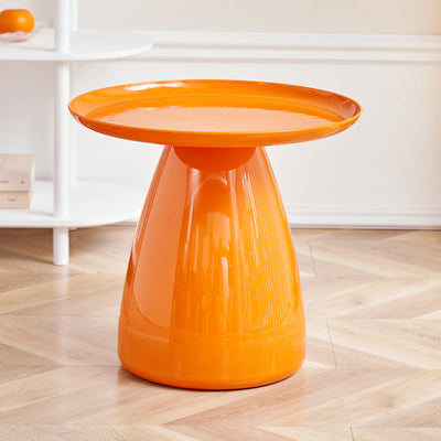 Mesa de café contemporánea creativa redonda de cono de plástico PET para sala de estar 