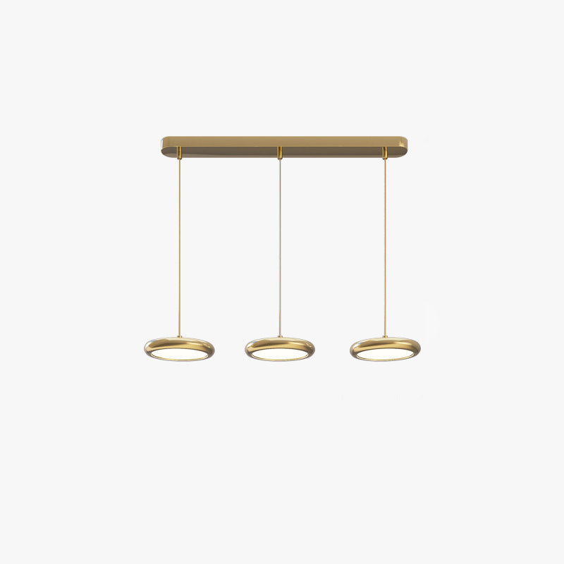 Moderne minimalistische Edelstahl-Aluminium-Disc-Shade LED-Insel-Licht-Kronleuchter für Wohnzimmer 
