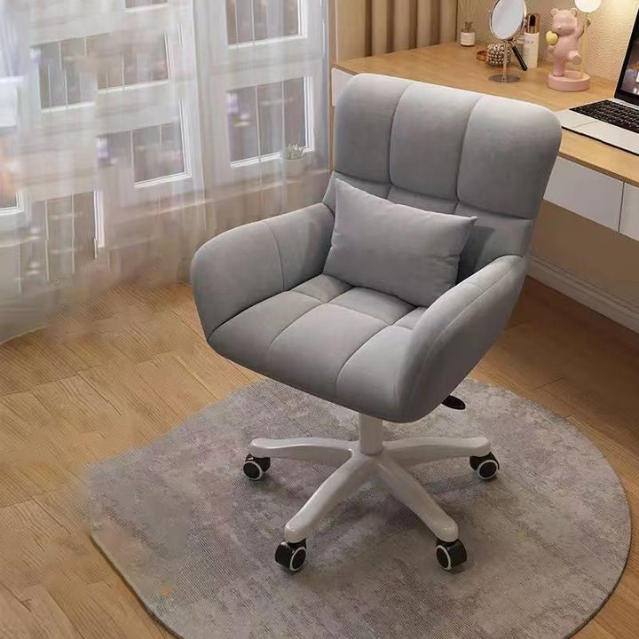 Moderner minimalistischer quadratischer Rücken Samt Baumwolle Nylon Schreibtischstuhl Rückenlehne Armlehne für Home Office 