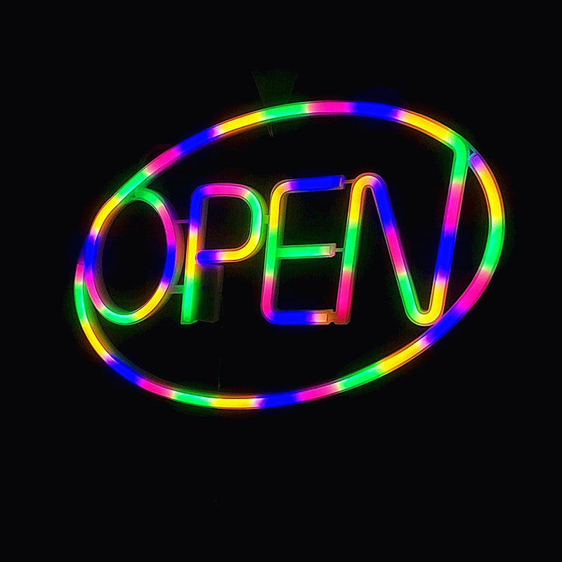 Modern Art Deco Waterproof PS OPEN LED Outdoor Hanging Neon Wall Sconce Lamp For Dining Room