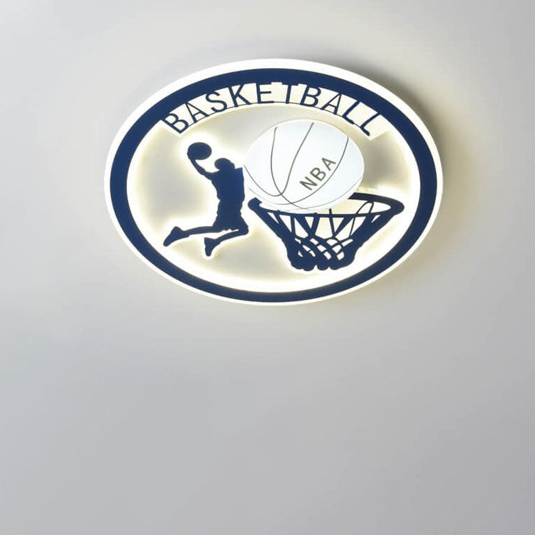 Creative Simplicity NBA Basketball Acrylic LED Kids Flush Mount Ceiling Light