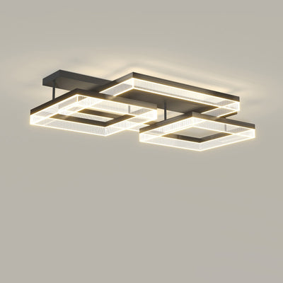 Moderne minimalistische Aluminium Eisen Acryl quadratische rechteckige LED Unterputz Deckenleuchte für Wohnzimmer 