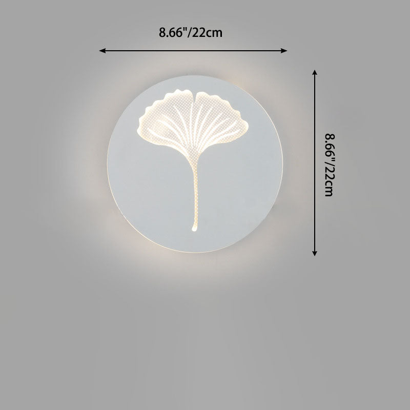 Zeitgenössische kreative LED-Wandlampe aus Acryl, Aluminium und Eisen mit Hirsch- und Ginkgodesign für das Schlafzimmer 