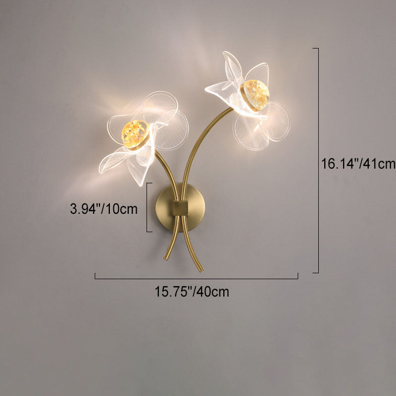 European Creative Lotus Flowers  Acrylic LED Wall Sconce Lamp