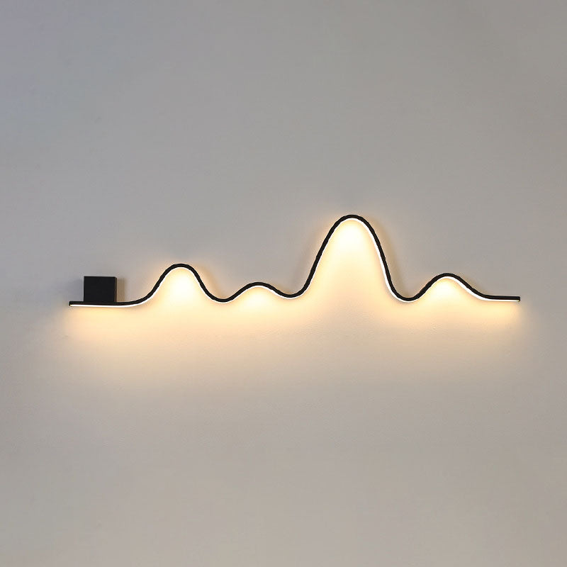 Applique Murale LED en Bande Solaire Imperméable Minimaliste Moderne en Fer Aluminium Silice pour Patio Extérieur 