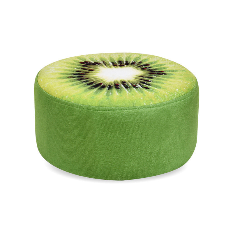 Pouf repose-pieds rond en tissu à motif de fruits créatif contemporain pour salon 