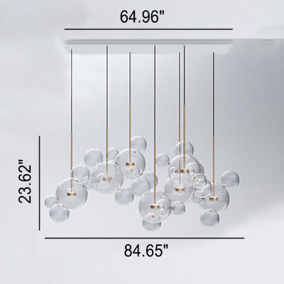 Modern Atom Mickey Head Bubble Glass Ball 1-Light LED Pendant Light