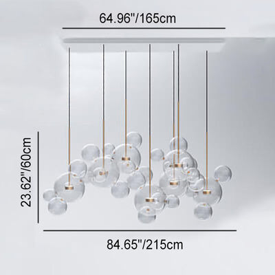 Modern Atom Mickey Head Bubble Glass Ball 1-Light LED Pendant Light