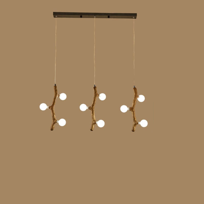 Scandinavian Modern Decorative Tree Branch Hardware Glass 3/5/6/9/15/30 Light Island Light Chandelier