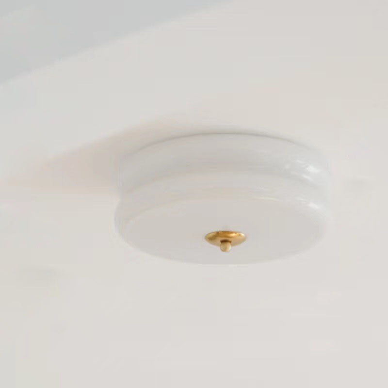 Luz de techo LED empotrada redonda de hierro y vidrio minimalista moderna para sala de estar 