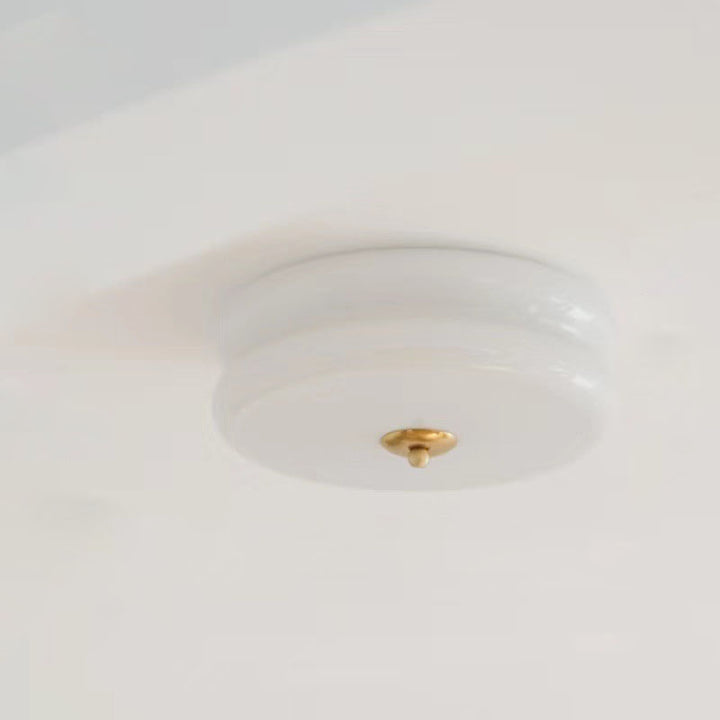 Luz de techo LED empotrada redonda de hierro y vidrio minimalista moderna para sala de estar 