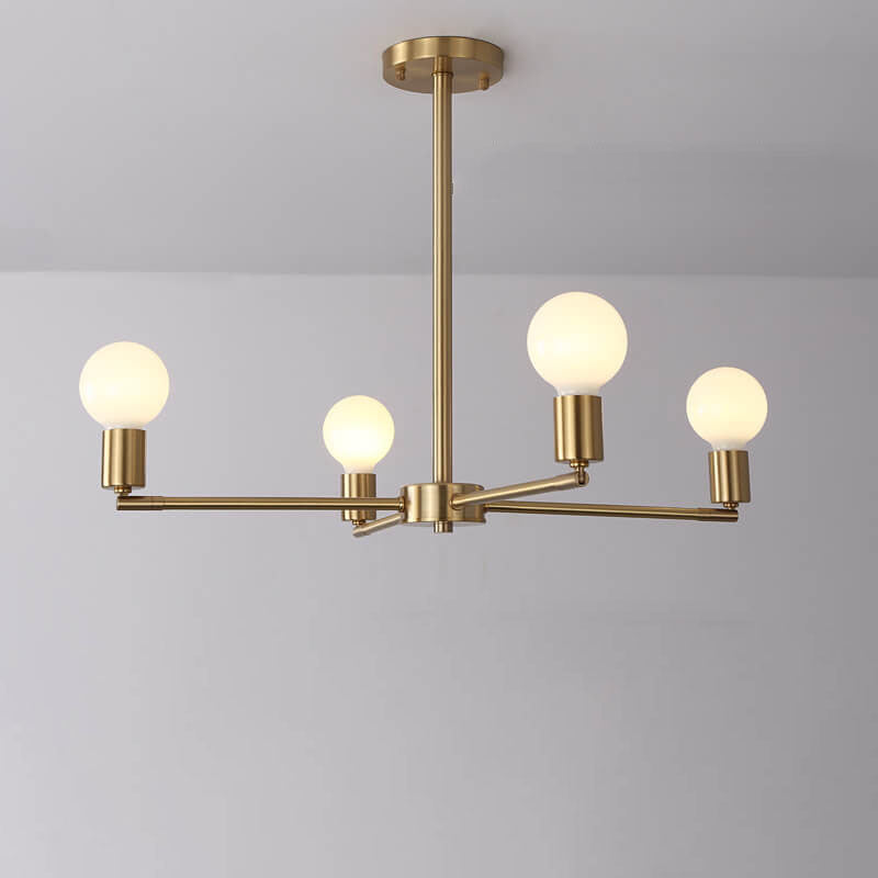 Nordic Light Luxury Glass Brass Branch Design 3/4/6/8/10 Light Chandelier