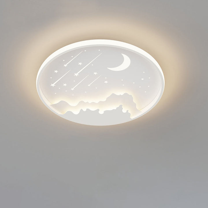 Luz de techo LED empotrada redonda de hierro de simplicidad moderna para dormitorio infantil 
