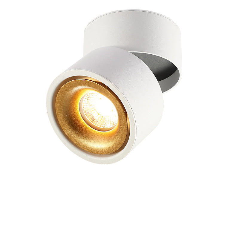 Modern Minimalist Cylinder Adjustable Angle Aluminum LED Flush Mount Ceiling Light For Living Room