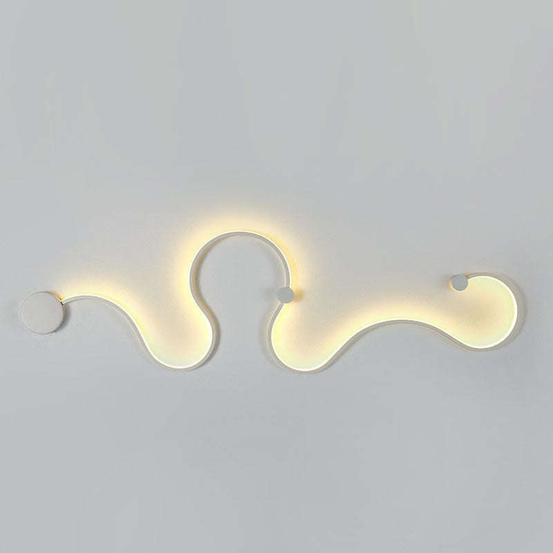 Contemporary Nordic Aluminum Silicone Lines LED Wall Sconce Lamp For Living Room