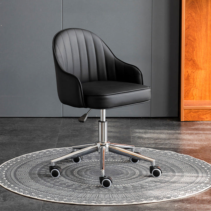 Simplicité Moderne Similicuir Éponge Acier Inoxydable SGS Chaise de Bureau Dossier Mobile Pour Maison Bureau 