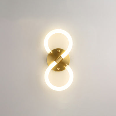 Zeitgenössische kreative Messing Acryl Runde Oval Figur Sechs Acht Brief LED Wandleuchte Lampe für Flur 