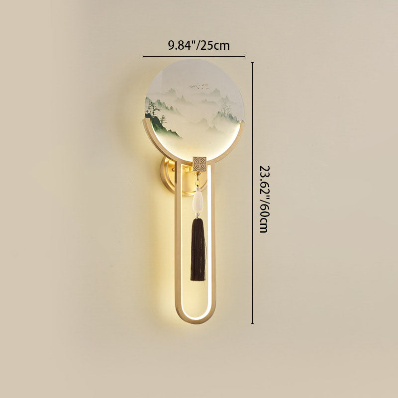 Modern Transitional Round Fawn All Copper Glass Silicone LED Wall Sconce Lamp For Living Room